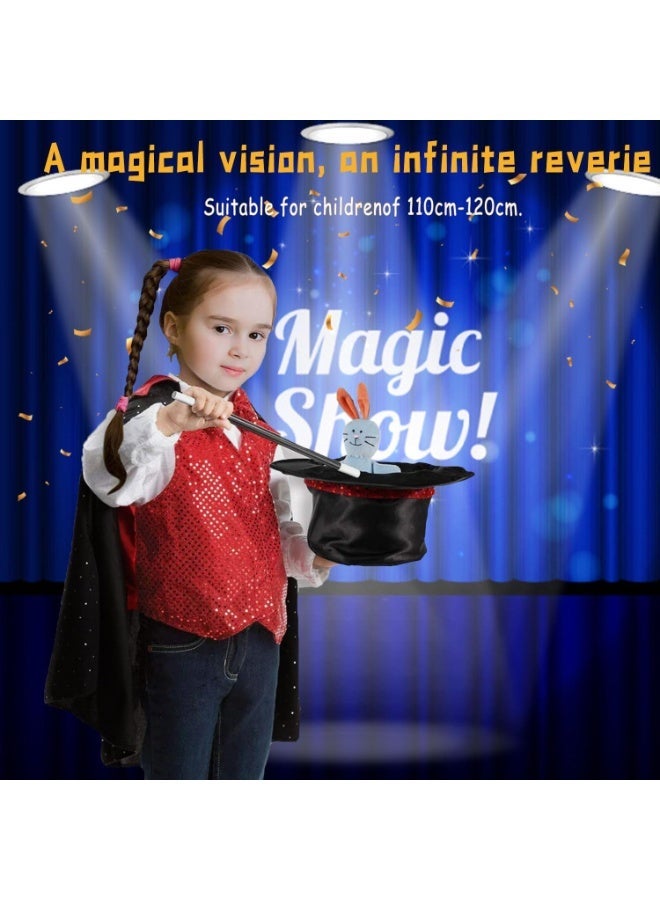 OSHIMA Children's Magician Set, Magician Costume Set for Children with Cape, Magic Hat, Wand and Other Accessories, Used for Children Cosplay Party - Image 3
